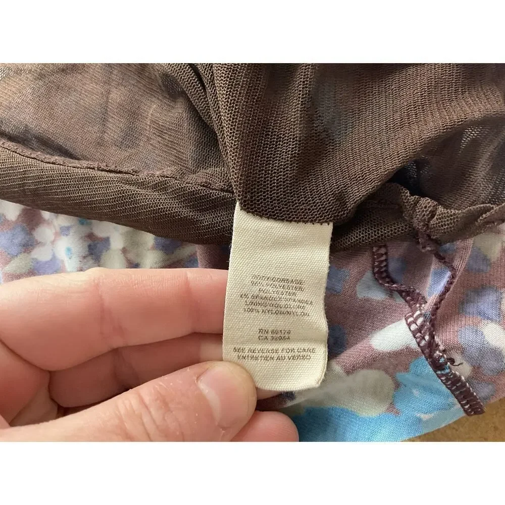 Free People Spring Fling Floral Dress Size Large Plum Purple Blue